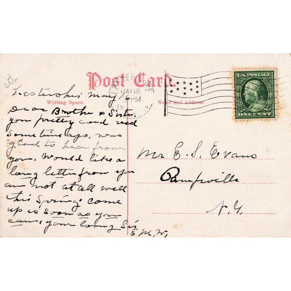 Vintage 1911 City Hall New York Postcard Postmarked 1c Franklin Stamp NYC VG - Picture 2 of 2